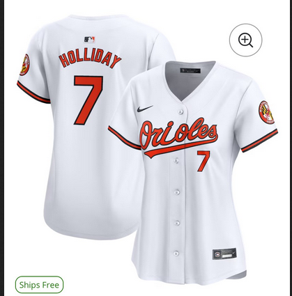 Women Baltimore Orioles #7 Jackson Holliday Limited white Alternate jersey->washington nationals->MLB Jersey